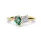 1 - Zoya Pear Shape Lab Created Alexandrite & Princess Shape Forever Brilliant Moissanite 2 Stone Duo Ring 