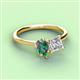 3 - Zoya Pear Shape Lab Created Alexandrite & Princess Shape Forever Brilliant Moissanite 2 Stone Duo Ring 