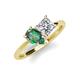 4 - Zoya Pear Shape Lab Created Alexandrite & Princess Shape Forever Brilliant Moissanite 2 Stone Duo Ring 