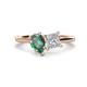 1 - Zoya Pear Shape Lab Created Alexandrite & Princess Shape Forever Brilliant Moissanite 2 Stone Duo Ring 