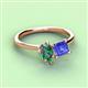 3 - Zoya Pear Shape Lab Created Alexandrite & Princess Shape Tanzanite 2 Stone Duo Ring 