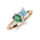 4 - Zoya Pear Shape Lab Created Alexandrite & Princess Shape Aquamarine 2 Stone Duo Ring 