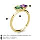 5 - Zoya Pear Shape Lab Created Alexandrite & Princess Shape Amethyst 2 Stone Duo Ring 