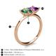 5 - Zoya Pear Shape Lab Created Alexandrite & Princess Shape Amethyst 2 Stone Duo Ring 