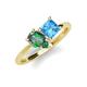 4 - Zoya Pear Shape Lab Created Alexandrite & Princess Shape Blue Topaz 2 Stone Duo Ring 