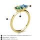 5 - Zoya Pear Shape Lab Created Alexandrite & Princess Shape Blue Topaz 2 Stone Duo Ring 