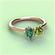 3 - Zoya Pear Shape Lab Created Alexandrite & Princess Shape Peridot 2 Stone Duo Ring 