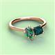3 - Zoya Pear Shape Lab Created Alexandrite & Princess Shape London Blue Topaz 2 Stone Duo Ring 