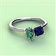 3 - Zoya Pear Shape Lab Created Alexandrite & Princess Shape Lab Created Blue Sapphire 2 Stone Duo Ring 