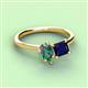 3 - Zoya Pear Shape Lab Created Alexandrite & Princess Shape Lab Created Blue Sapphire 2 Stone Duo Ring 