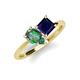 4 - Zoya Pear Shape Lab Created Alexandrite & Princess Shape Lab Created Blue Sapphire 2 Stone Duo Ring 