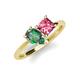 4 - Zoya Pear Shape Lab Created Alexandrite & Princess Shape Pink Tourmaline 2 Stone Duo Ring 