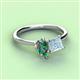 3 - Zoya Pear Shape Lab Created Alexandrite & Princess Shape Aquamarine 2 Stone Duo Ring 
