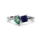 1 - Zoya Pear Shape Lab Created Alexandrite & Princess Shape Lab Created Blue Sapphire 2 Stone Duo Ring 