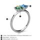 5 - Zoya Pear Shape Lab Created Alexandrite & Princess Shape Blue Topaz 2 Stone Duo Ring 