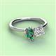 3 - Zoya Pear Shape Lab Created Alexandrite & Princess Shape Certified Lab Grown Diamond 2 Stone Duo Ring 