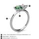5 - Zoya Pear Shape Lab Created Alexandrite & Princess Shape Certified Lab Grown Diamond 2 Stone Duo Ring 