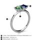 5 - Zoya Pear Shape Lab Created Alexandrite & Princess Shape Lab Created Blue Sapphire 2 Stone Duo Ring 