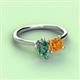 3 - Zoya Pear Shape Lab Created Alexandrite & Princess Shape Citrine 2 Stone Duo Ring 