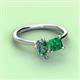 3 - Zoya Pear Shape Lab Created Alexandrite & Princess Shape Lab Created Emerald 2 Stone Duo Ring 