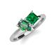 4 - Zoya Pear Shape Lab Created Alexandrite & Princess Shape Lab Created Emerald 2 Stone Duo Ring 
