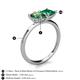 5 - Zoya Pear Shape Lab Created Alexandrite & Princess Shape Lab Created Emerald 2 Stone Duo Ring 