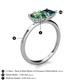 5 - Zoya Pear Shape Lab Created Alexandrite & Princess Shape London Blue Topaz 2 Stone Duo Ring 