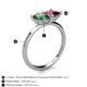 5 - Zoya Pear Shape Lab Created Alexandrite & Princess Shape Rhodolite Garnet 2 Stone Duo Ring 