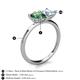 5 - Zoya Pear Shape Lab Created Alexandrite & Princess Shape Aquamarine 2 Stone Duo Ring 