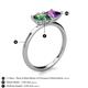 5 - Zoya Pear Shape Lab Created Alexandrite & Princess Shape Amethyst 2 Stone Duo Ring 