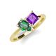 4 - Zoya Pear Shape Lab Created Alexandrite & Princess Shape Amethyst 2 Stone Duo Ring 