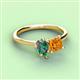 3 - Zoya Pear Shape Lab Created Alexandrite & Princess Shape Citrine 2 Stone Duo Ring 