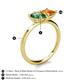 5 - Zoya Pear Shape Lab Created Alexandrite & Princess Shape Citrine 2 Stone Duo Ring 