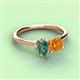 3 - Zoya Pear Shape Lab Created Alexandrite & Princess Shape Citrine 2 Stone Duo Ring 