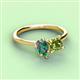 3 - Zoya Pear Shape Lab Created Alexandrite & Princess Shape Peridot 2 Stone Duo Ring 