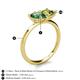 5 - Zoya Pear Shape Lab Created Alexandrite & Princess Shape Peridot 2 Stone Duo Ring 