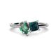 1 - Zoya Pear Shape Lab Created Alexandrite & Princess Shape London Blue Topaz 2 Stone Duo Ring 