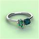 3 - Zoya Pear Shape Lab Created Alexandrite & Princess Shape London Blue Topaz 2 Stone Duo Ring 