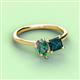 3 - Zoya Pear Shape Lab Created Alexandrite & Princess Shape London Blue Topaz 2 Stone Duo Ring 
