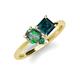 4 - Zoya Pear Shape Lab Created Alexandrite & Princess Shape London Blue Topaz 2 Stone Duo Ring 