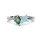 1 - Zoya Pear Shape Lab Created Alexandrite & Princess Shape Aquamarine 2 Stone Duo Ring 
