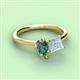 3 - Zoya Pear Shape Lab Created Alexandrite & Princess Shape Aquamarine 2 Stone Duo Ring 