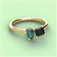 3 - Zoya Pear Shape Lab Created Alexandrite & Princess Shape Black Diamond 2 Stone Duo Ring 