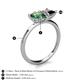 5 - Zoya Pear Shape Lab Created Alexandrite & Princess Shape Black Diamond 2 Stone Duo Ring 