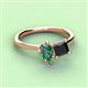 3 - Zoya Pear Shape Lab Created Alexandrite & Princess Shape Black Diamond 2 Stone Duo Ring 