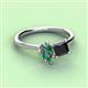 3 - Zoya Pear Shape Lab Created Alexandrite & Princess Shape Black Diamond 2 Stone Duo Ring 