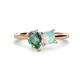 1 - Zoya Pear Shape Lab Created Alexandrite & Princess Shape Lab Created Opal 2 Stone Duo Ring 