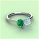 3 - Zoya Pear Shape Emerald & Princess Shape Aquamarine 2 Stone Duo Ring 