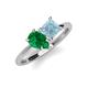 4 - Zoya Pear Shape Emerald & Princess Shape Aquamarine 2 Stone Duo Ring 