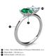 5 - Zoya Pear Shape Emerald & Princess Shape Aquamarine 2 Stone Duo Ring 